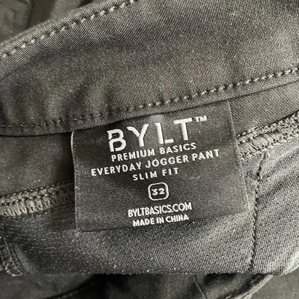 BYLT Everyday Jogger Pants Mens 32x28 Slim Fit Chino Black Premium Basics Casual